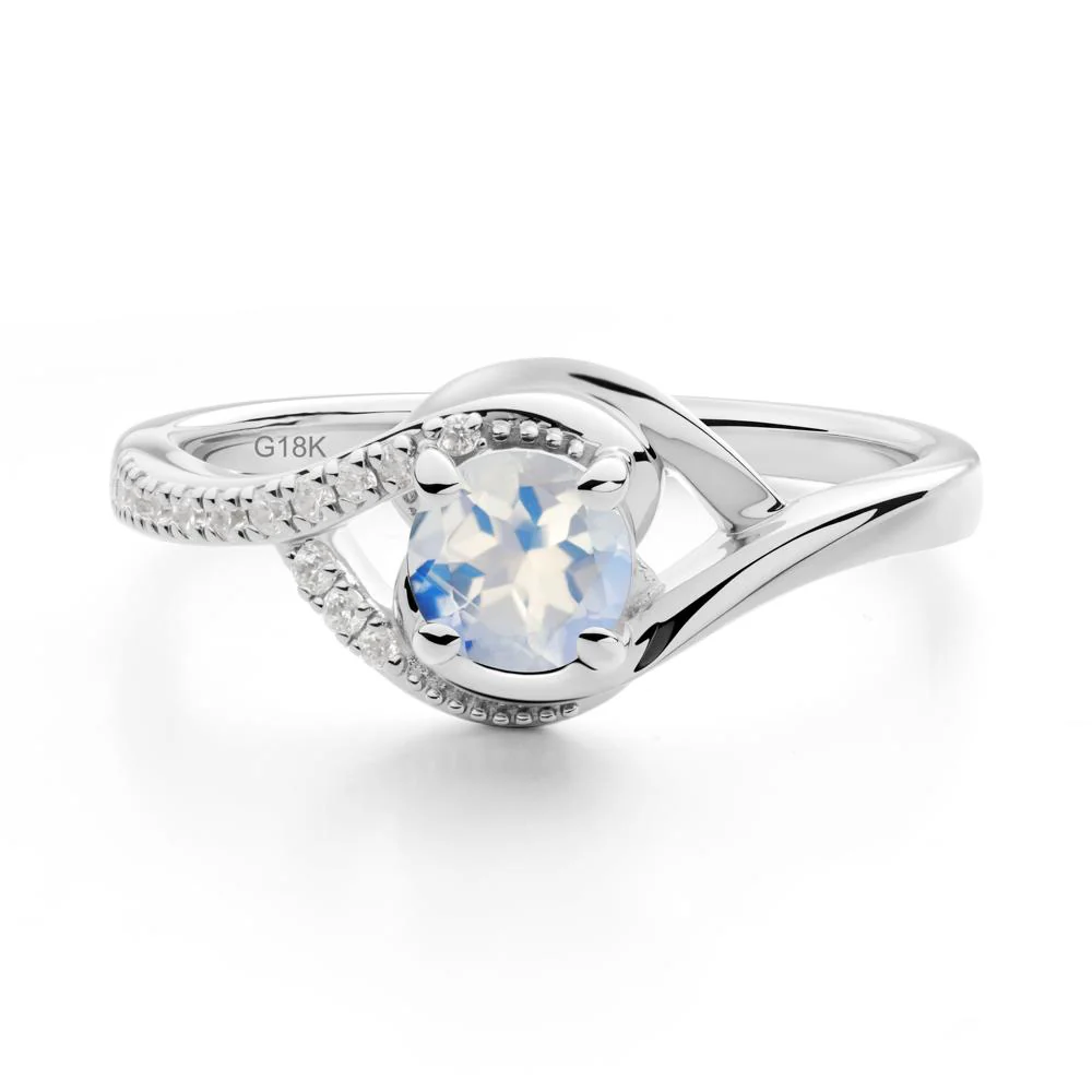 Round Moonstone Bypass Statement Ring - Image 6