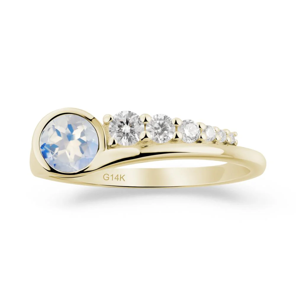 Round Moonstone Graduated Bubble Ring