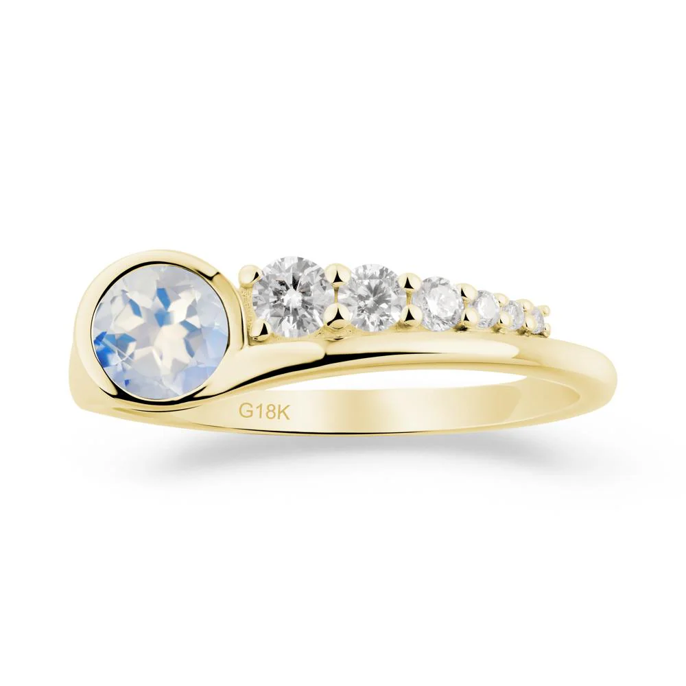 Round Moonstone Graduated Bubble Ring - Image 2