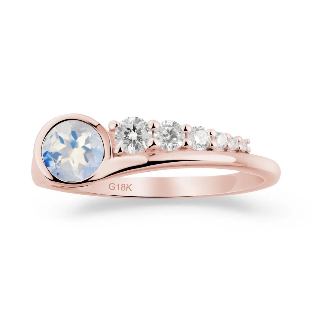 Round Moonstone Graduated Bubble Ring - Image 3