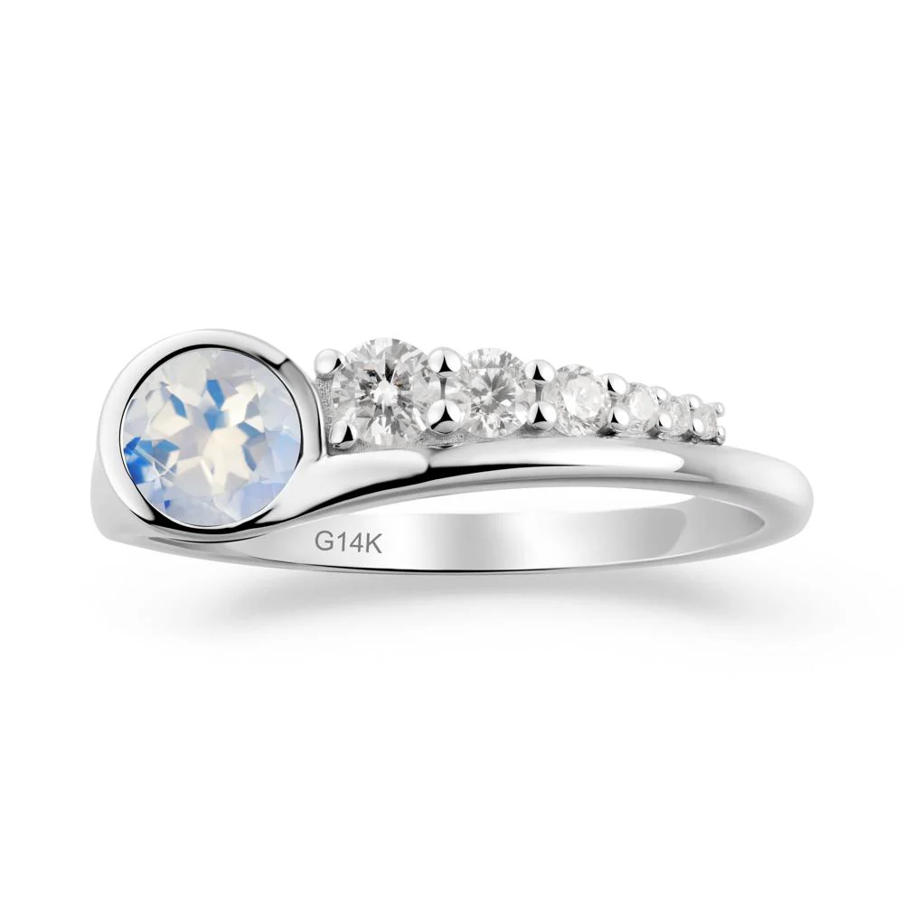 Round Moonstone Graduated Bubble Ring - Image 6