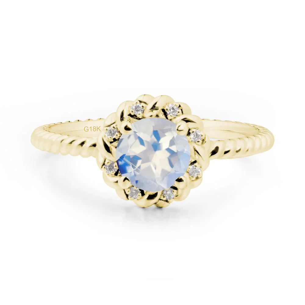 Round Moonstone Halo Engagement Ring - Image 8