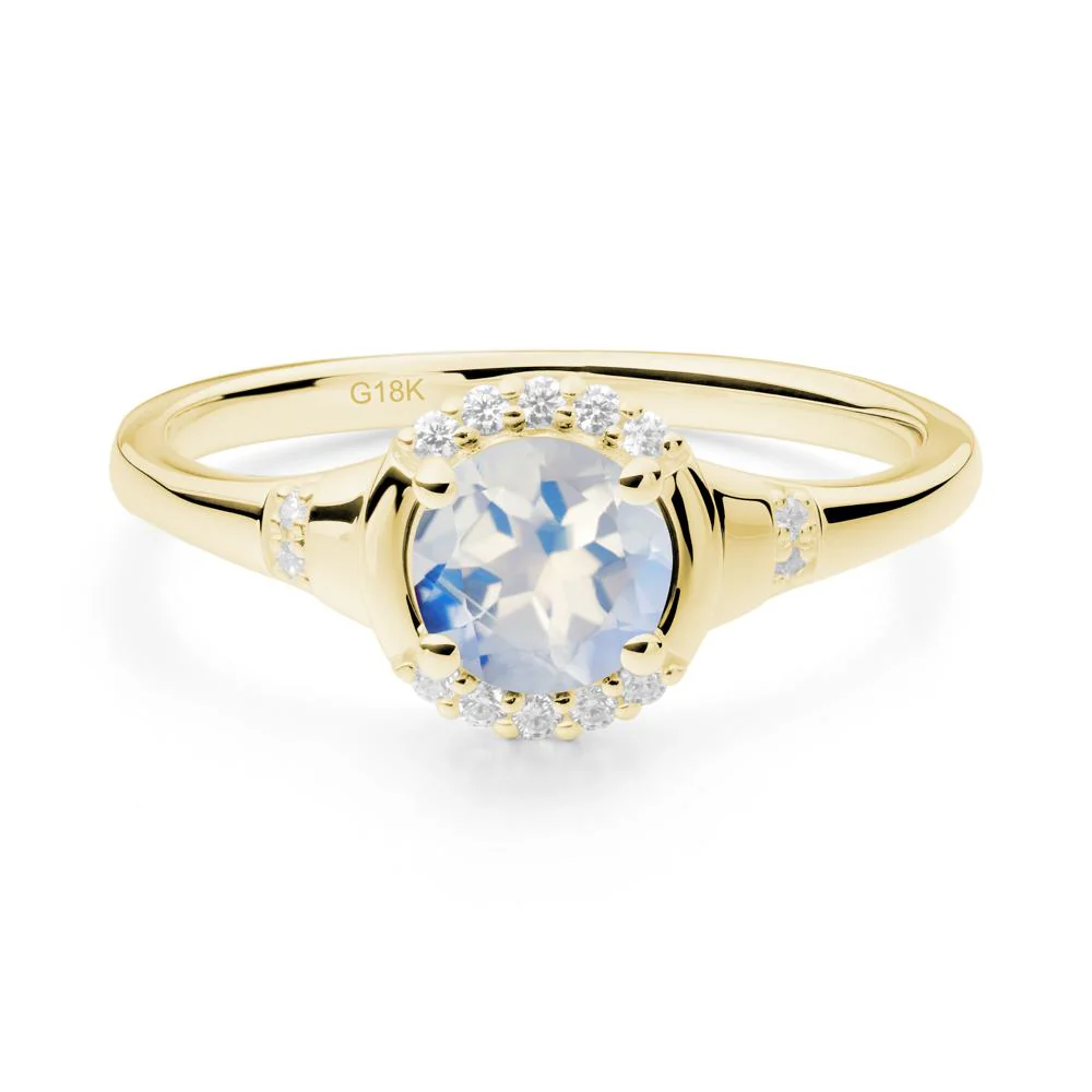 Round Moonstone Halo Ring - Image 5