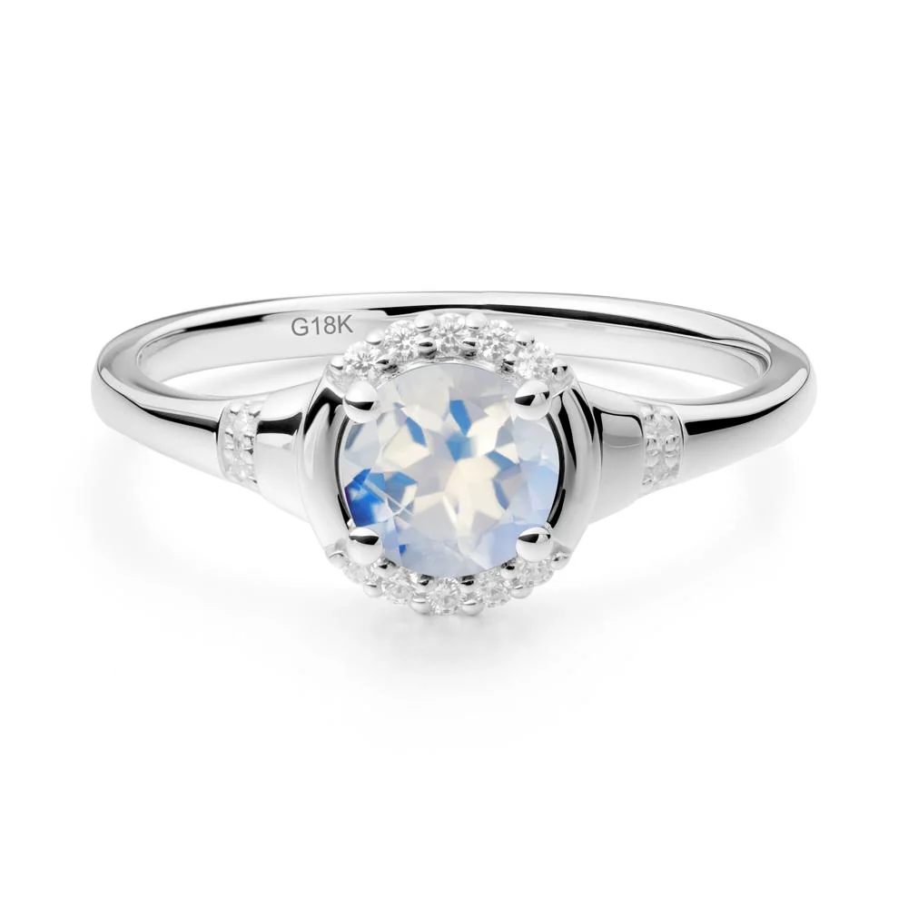 Round Moonstone Halo Ring - Image 6
