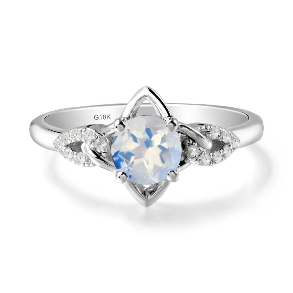 Floral Inspired Moonstone Ring with Leaves - Image 6