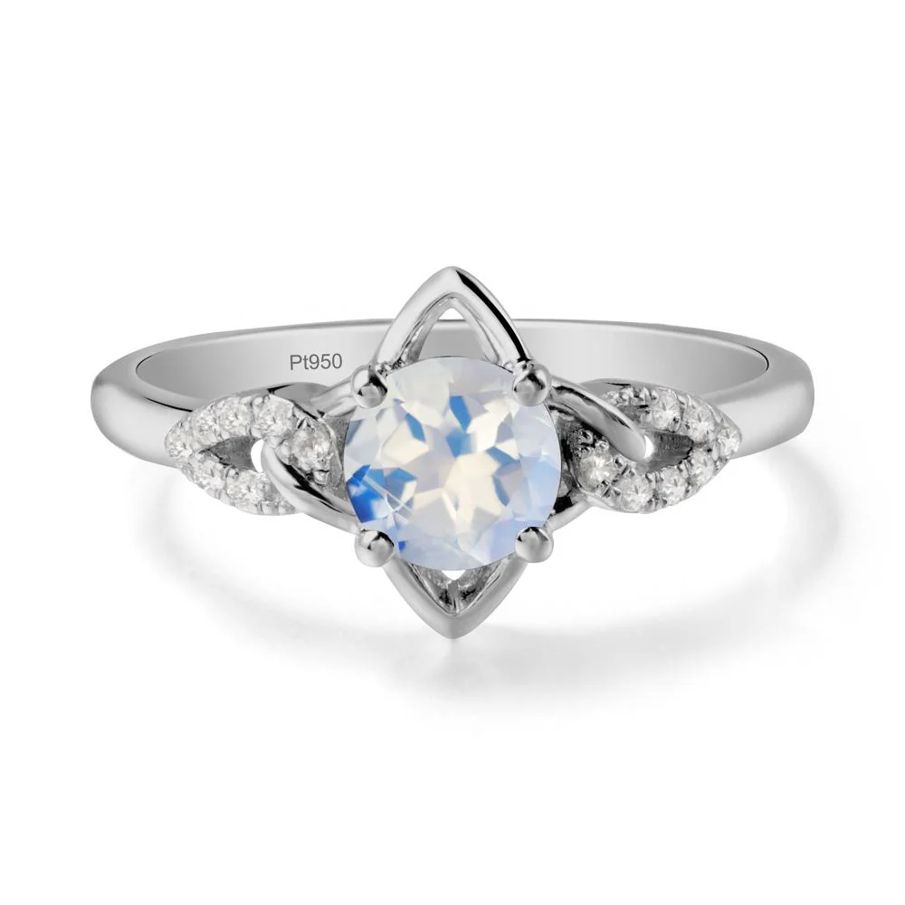 Floral Inspired Moonstone Ring with Leaves - Image 8