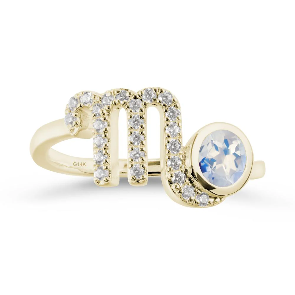Round Moonstone Wrap Around Scorpio Zodiac Ring