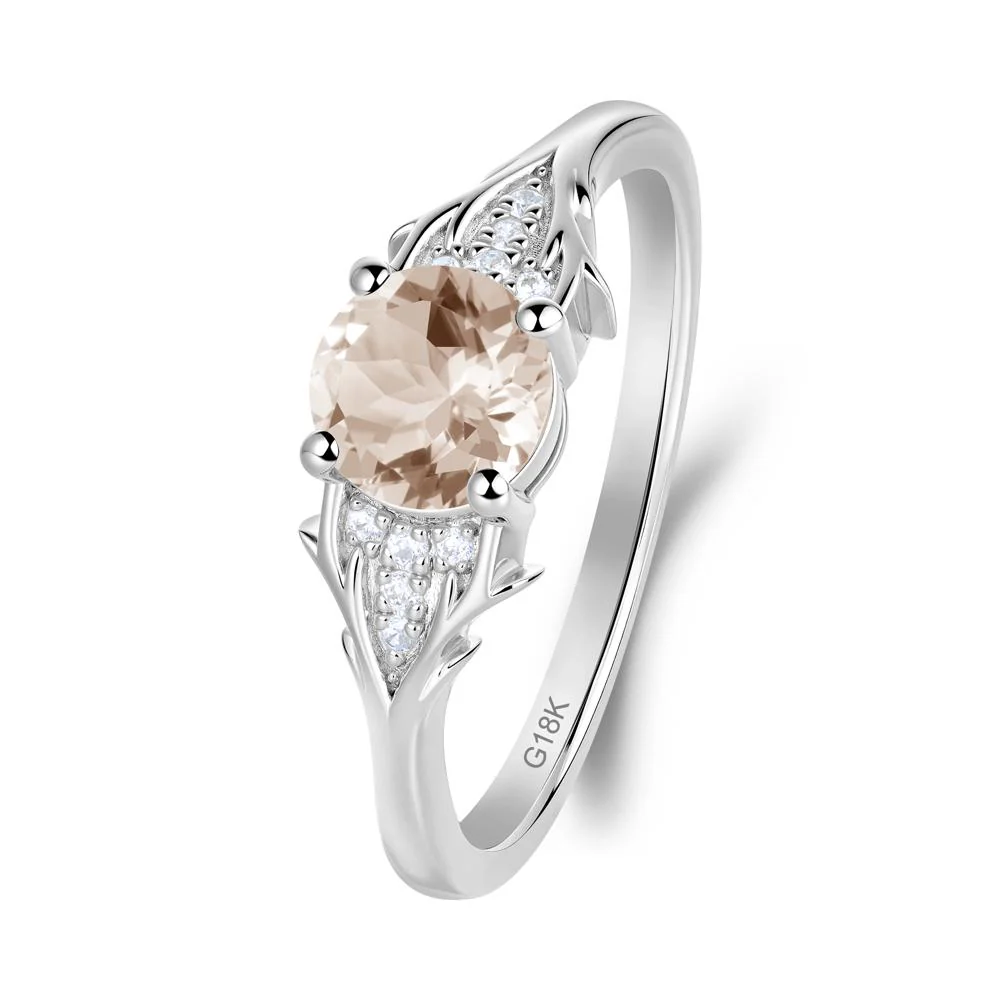 Round Morganite Branch Engagement Ring - Image 2