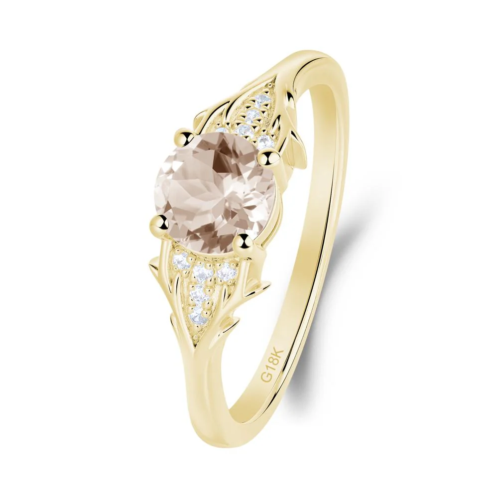 Round Morganite Branch Engagement Ring - Image 3