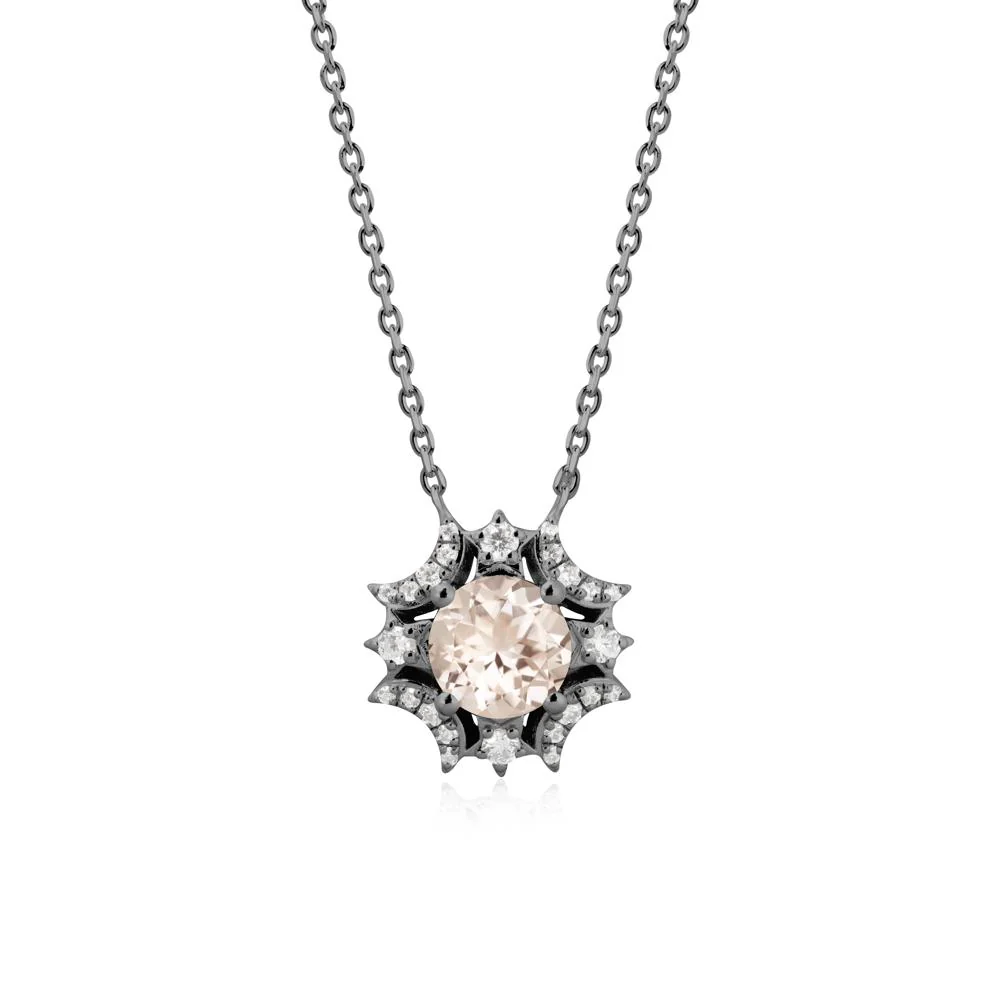 Round Morganite Celestial Star Pendant Necklace - Image 7