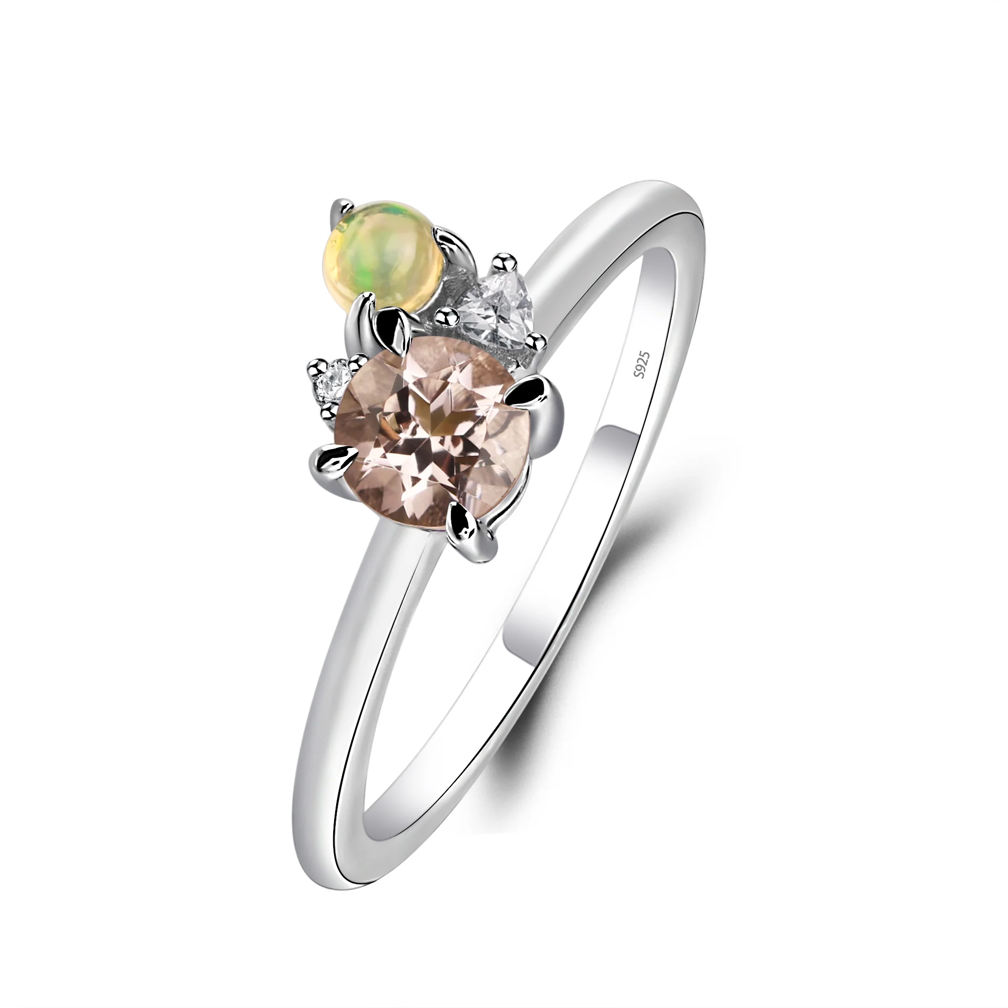 Round Morganite Engagement Ring