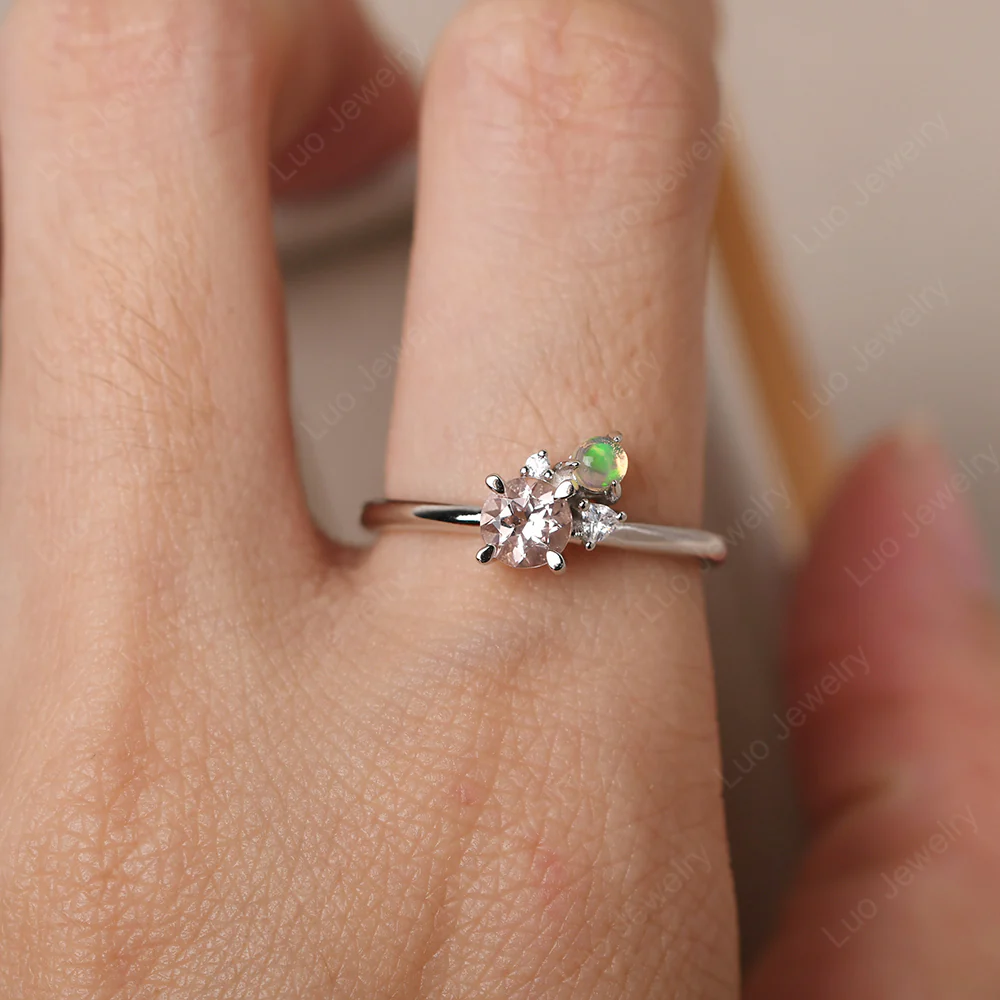 Round Morganite Engagement Ring - Image 6