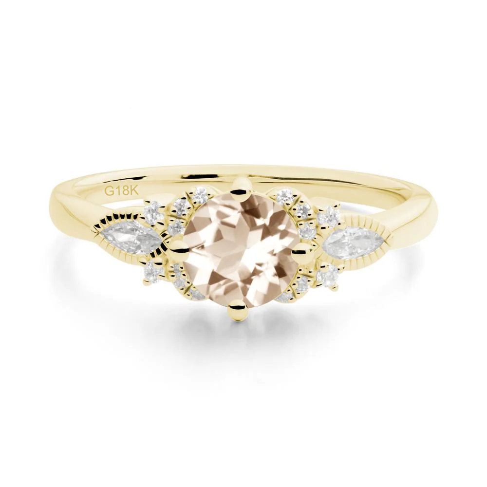 Round Morganite Floral Statement Ring - Image 6
