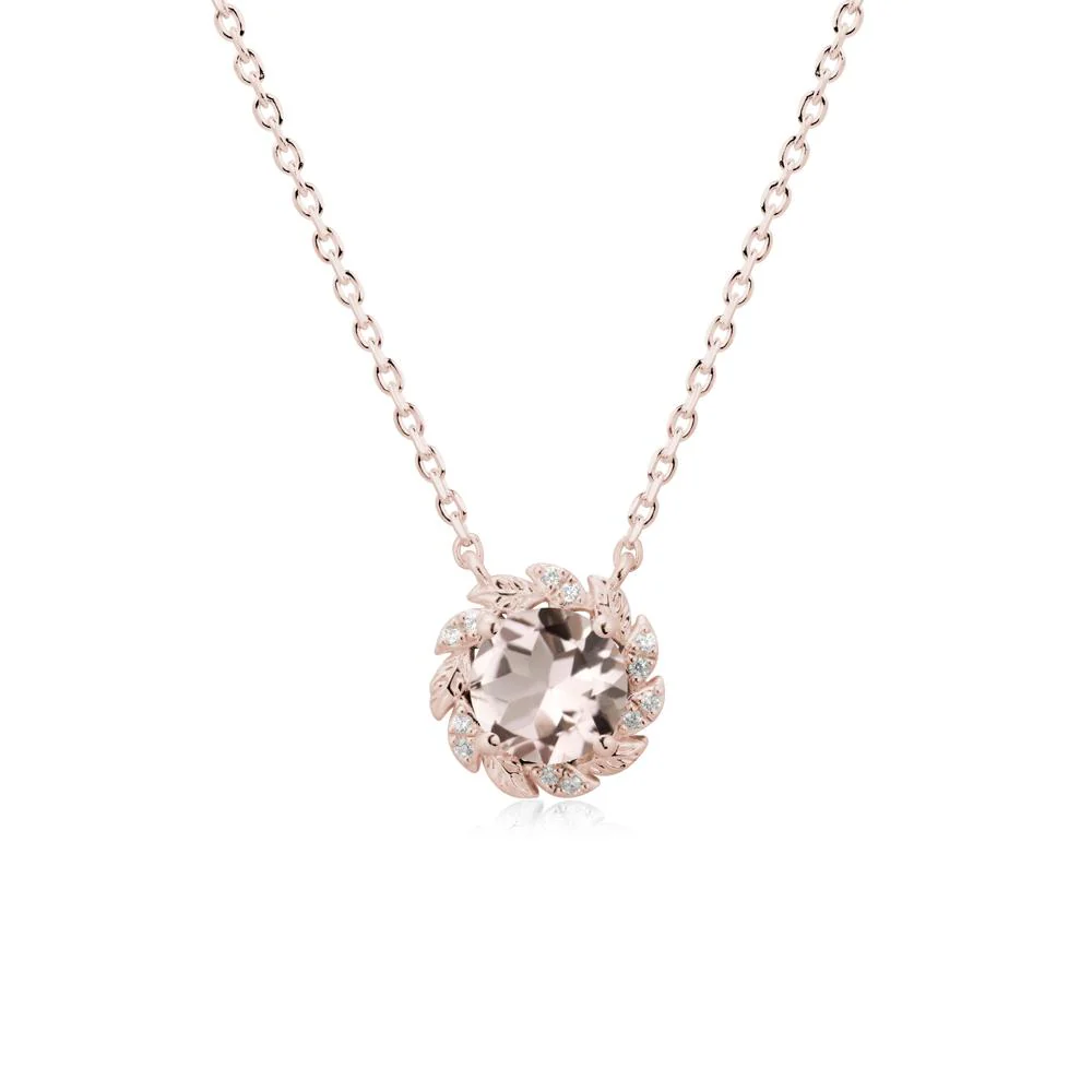 Round Morganite Flower Necklace - Image 2