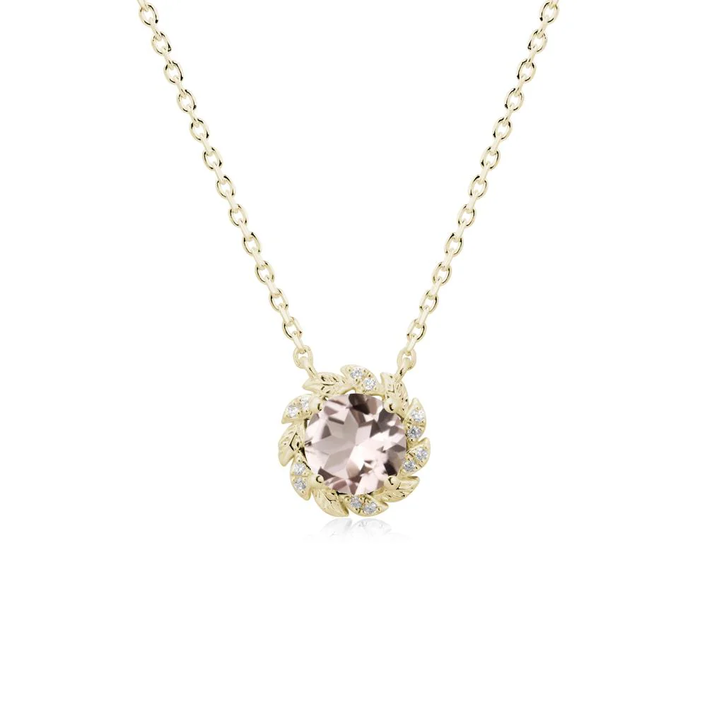 Round Morganite Flower Necklace - Image 4
