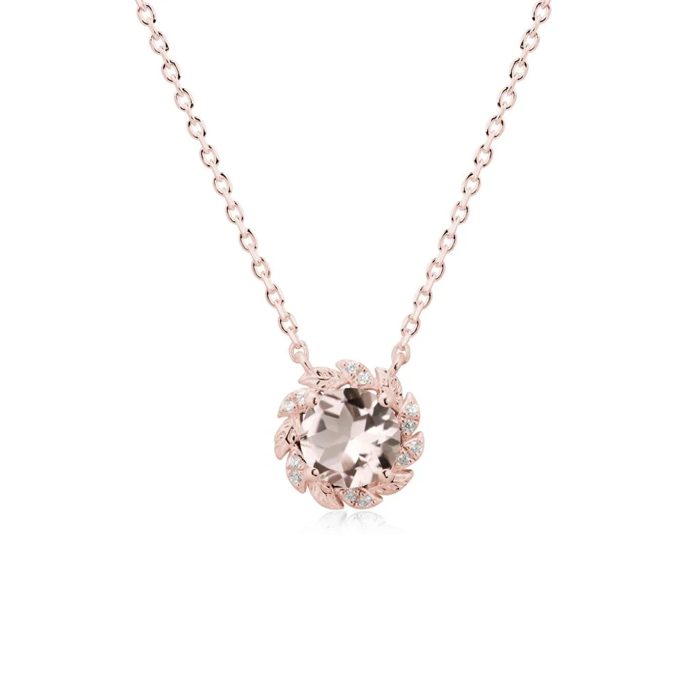 Round Morganite Flower Necklace - Image 5