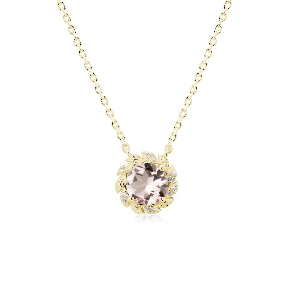 Round Morganite Flower Necklace - Image 7