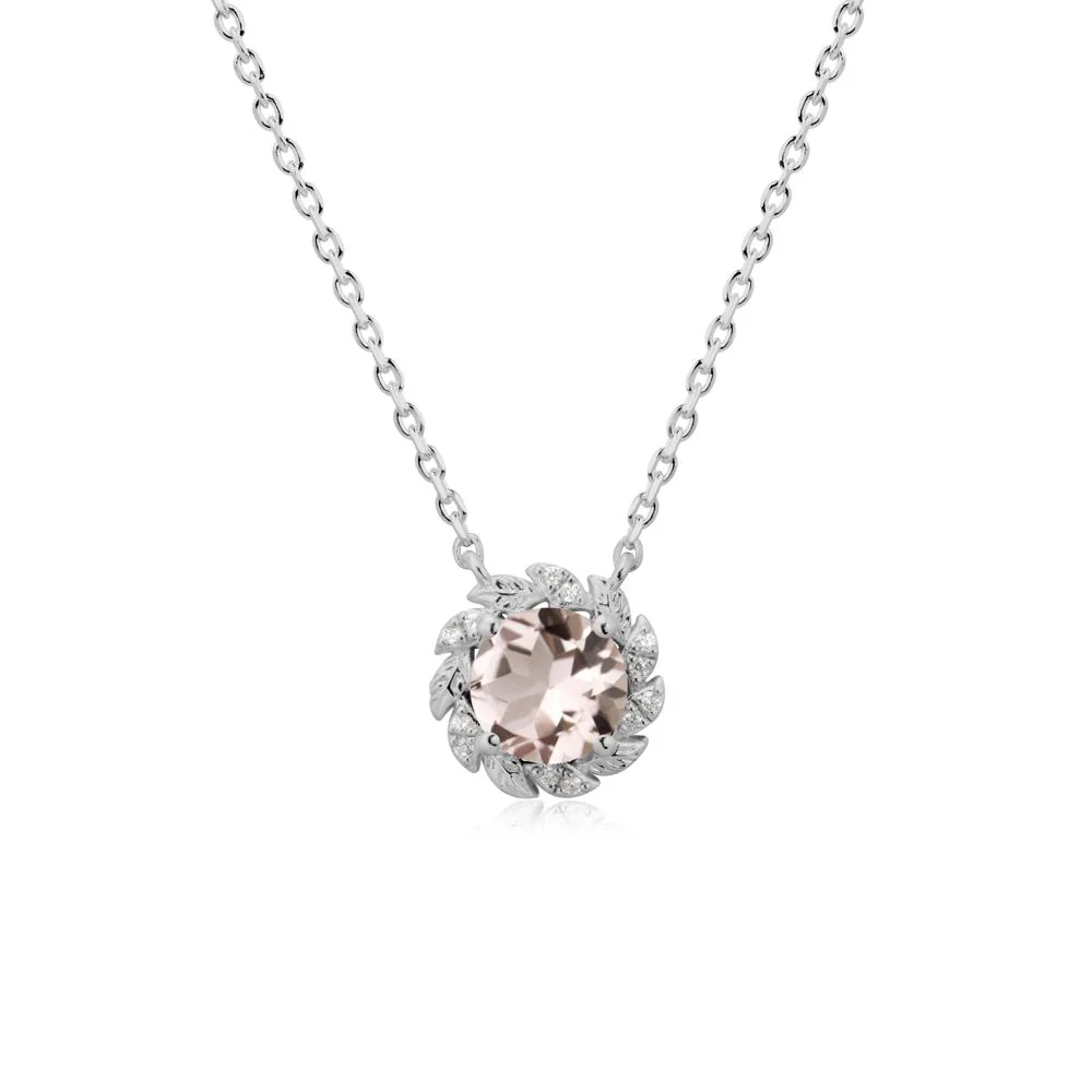 Round Morganite Flower Necklace - Image 8