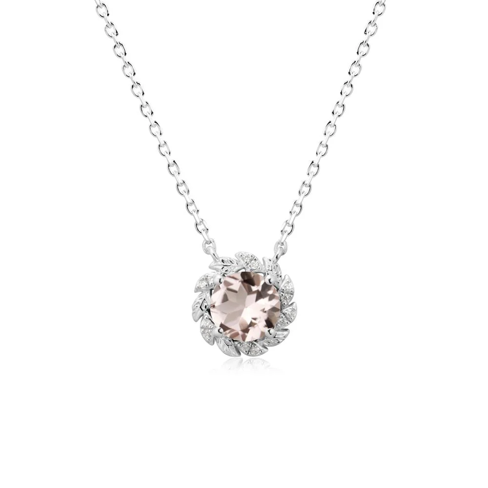 Round Morganite Flower Necklace - Image 9