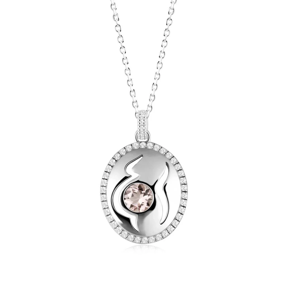 Round Morganite Mom Necklace - Image 2