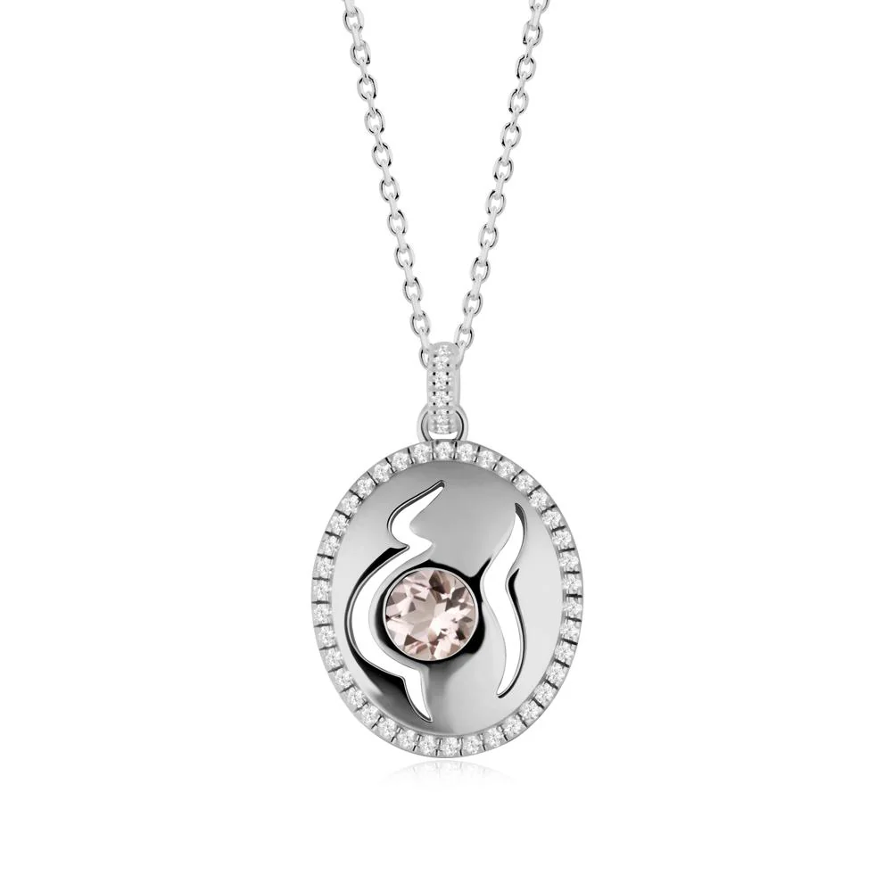 Round Morganite Mom Necklace - Image 5