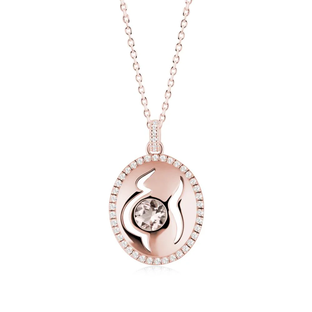 Round Morganite Mom Necklace - Image 8