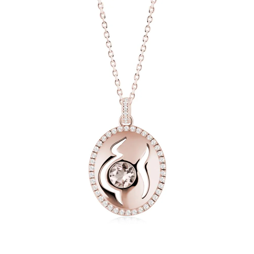 Round Morganite Mom Necklace - Image 9