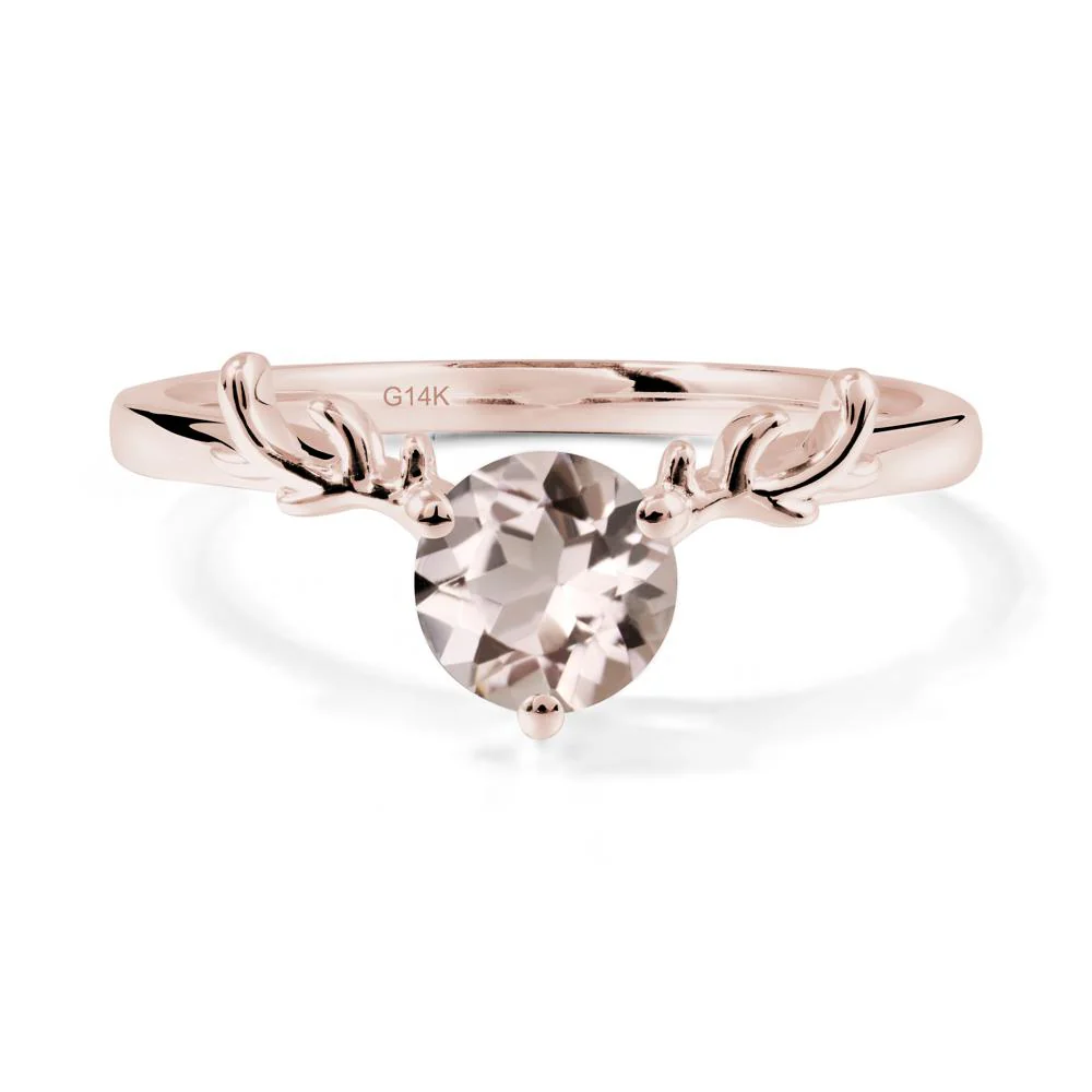 Round Morganite Reindeer Ring - Image 2