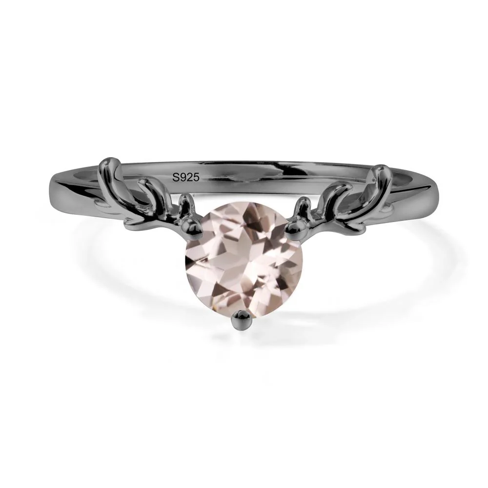 Round Morganite Reindeer Ring - Image 8