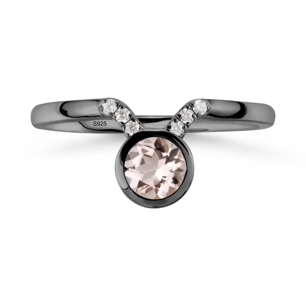 Round Morganite Taurus Zodiac Ring-Sensual & Loyal