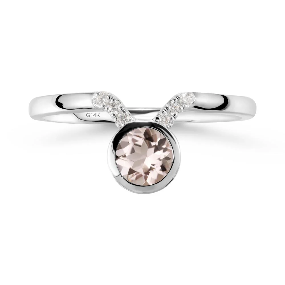 Round Morganite Taurus Zodiac Ring-Sensual & Loyal - Image 3