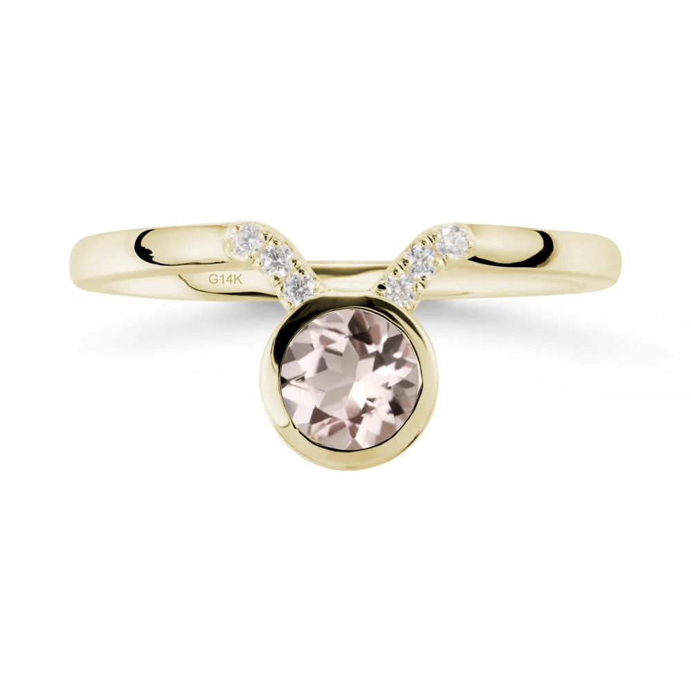 Round Morganite Taurus Zodiac Ring-Sensual & Loyal - Image 4