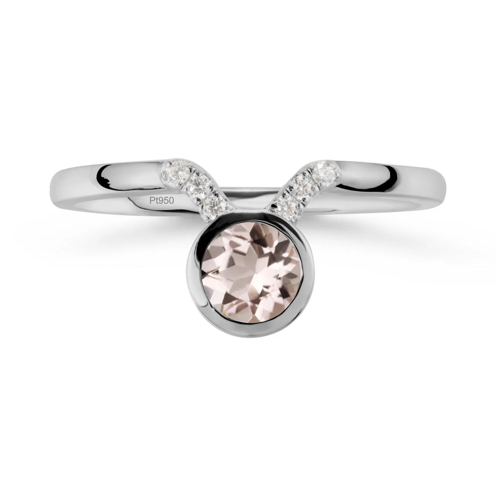 Round Morganite Taurus Zodiac Ring-Sensual & Loyal - Image 8