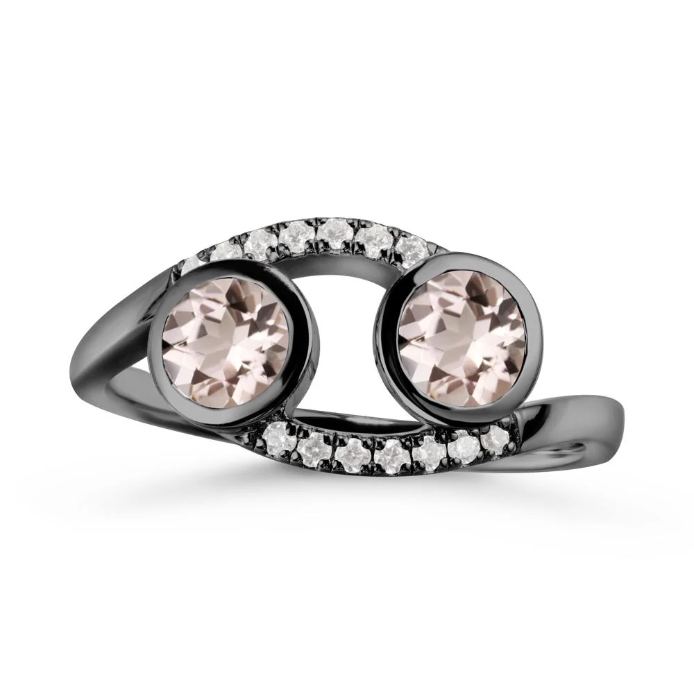 Round Morganite Two Stone Ring - Image 8
