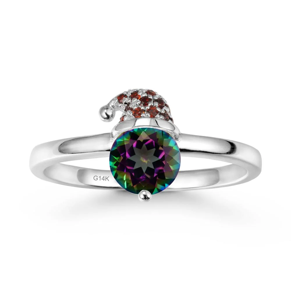 Round Mystic Topaz Creative Ring In 14K Rose Gold - Image 3