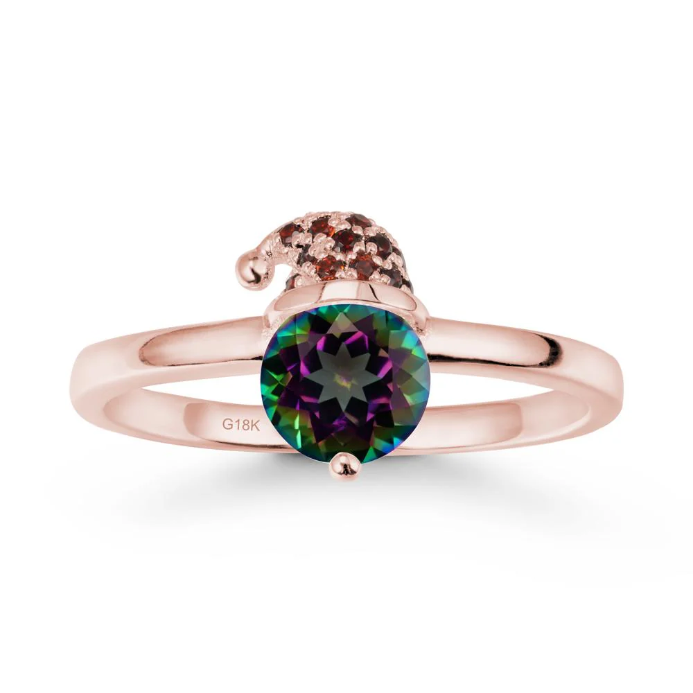 Round Mystic Topaz Creative Ring In 14K Rose Gold - Image 5