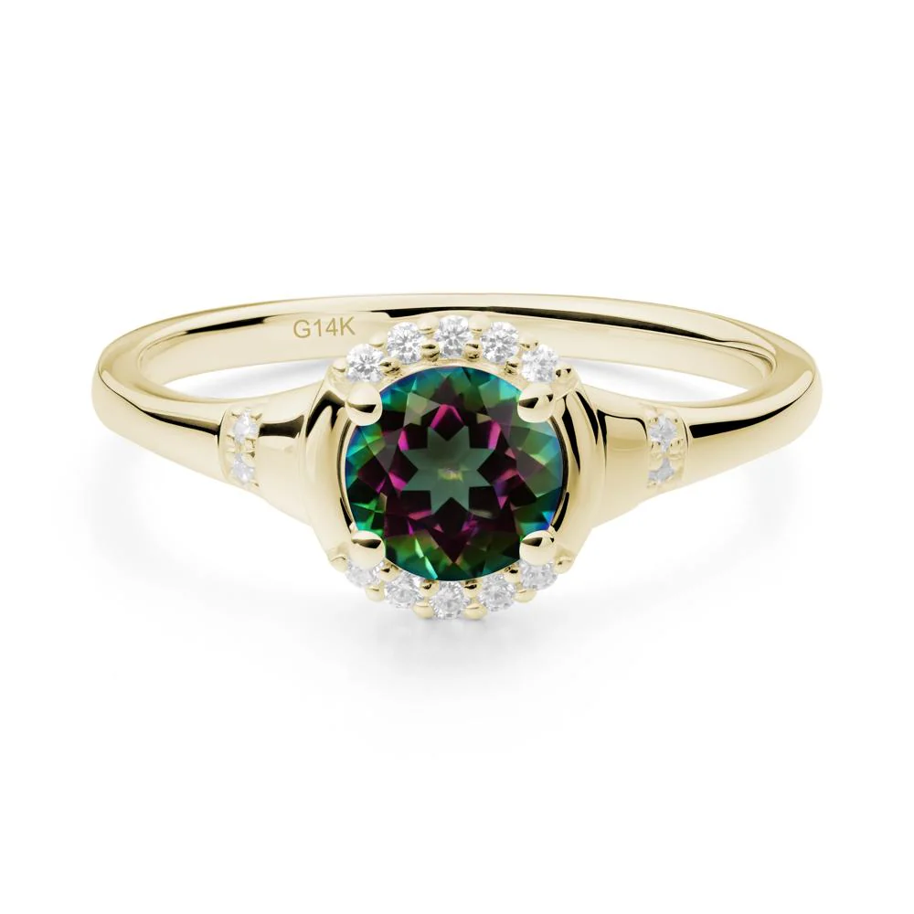 Round Mystic Topaz Halo Ring - Image 2
