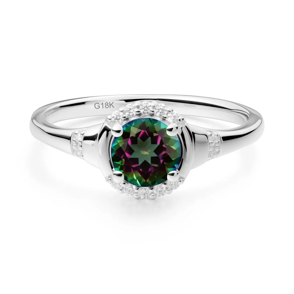 Round Mystic Topaz Halo Ring - Image 3