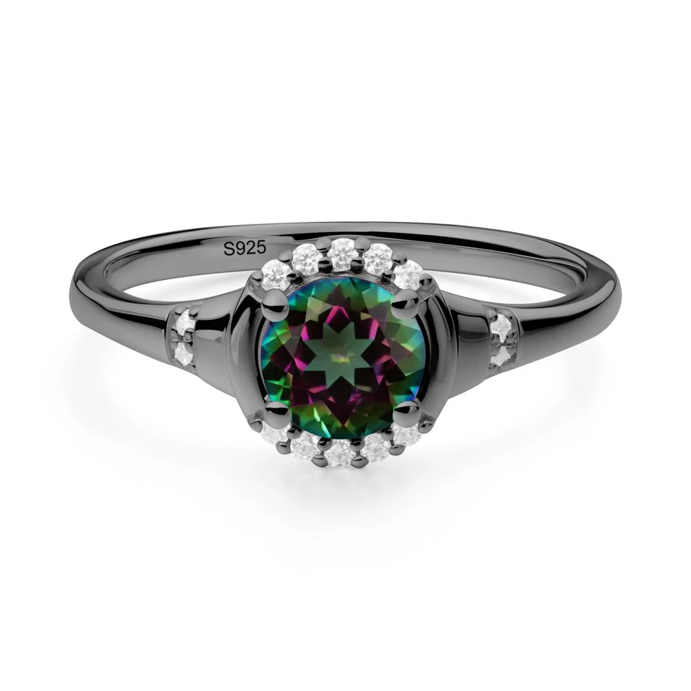 Round Mystic Topaz Halo Ring - Image 7