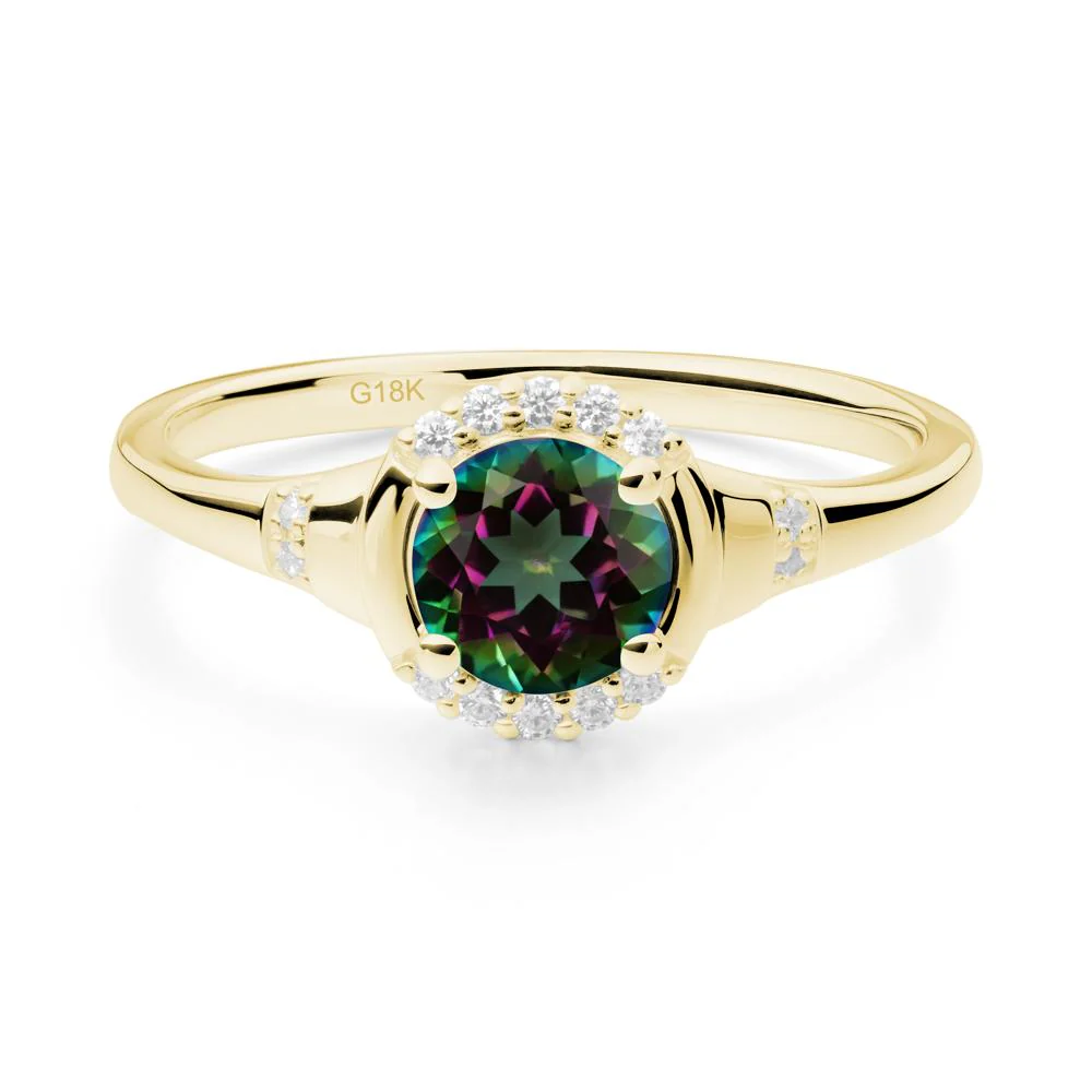 Round Mystic Topaz Halo Ring - Image 8