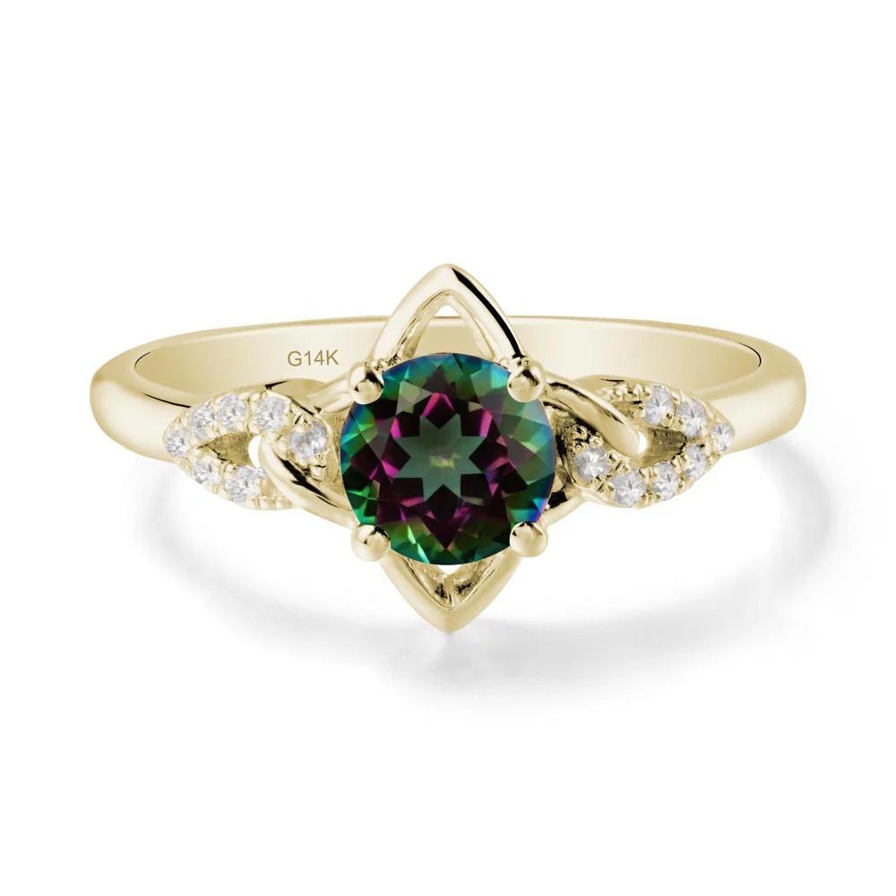 Round Mystic Topaz Ring with Celtic Knot - Image 3