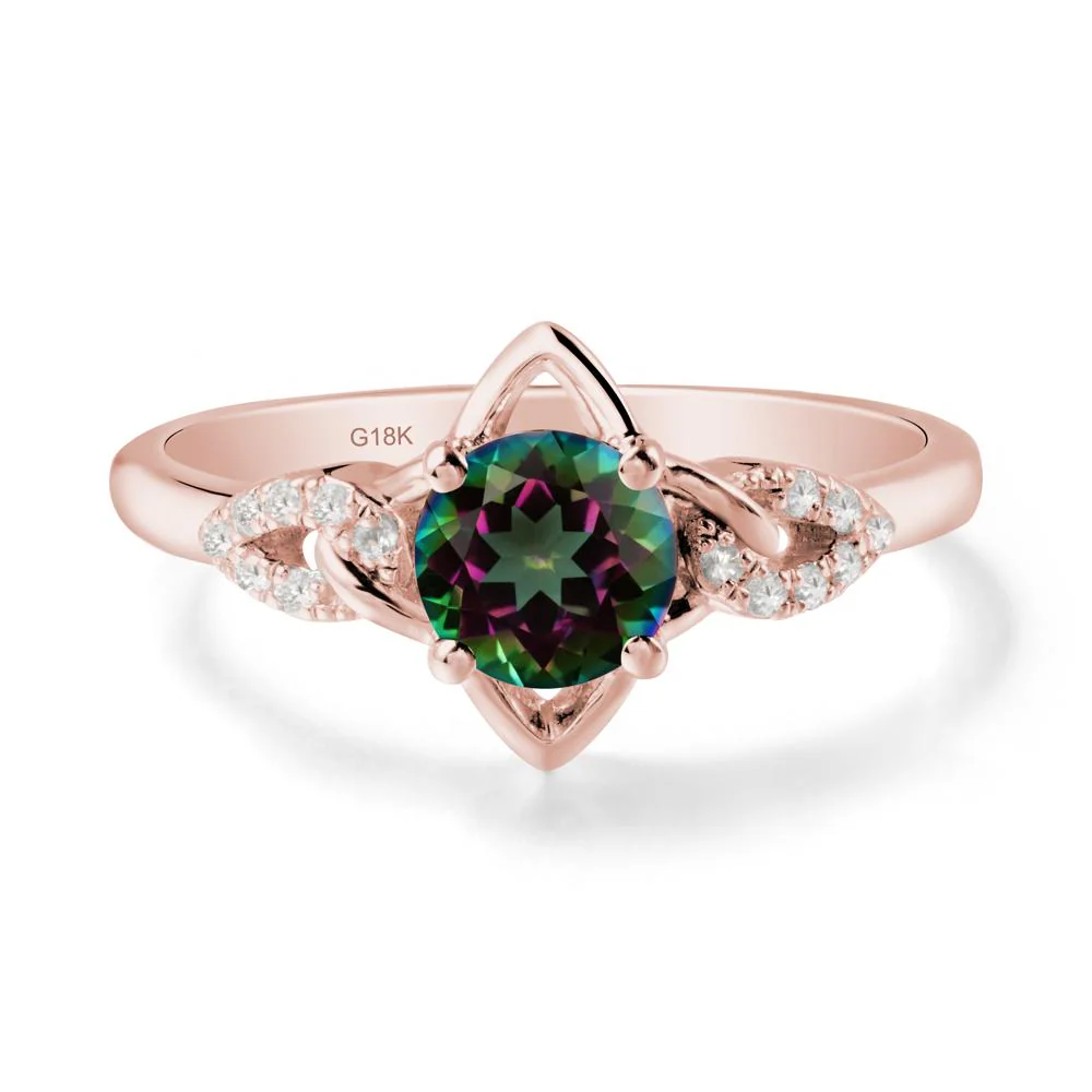 Round Mystic Topaz Ring with Celtic Knot - Image 4