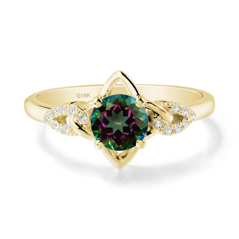 Round Mystic Topaz Ring with Celtic Knot - Image 6