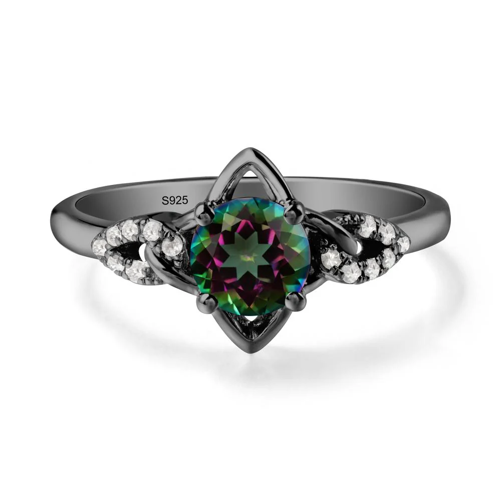Round Mystic Topaz Ring with Celtic Knot - Image 7