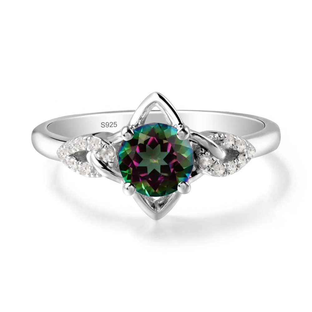 Round Mystic Topaz Ring with Celtic Knot - Image 9