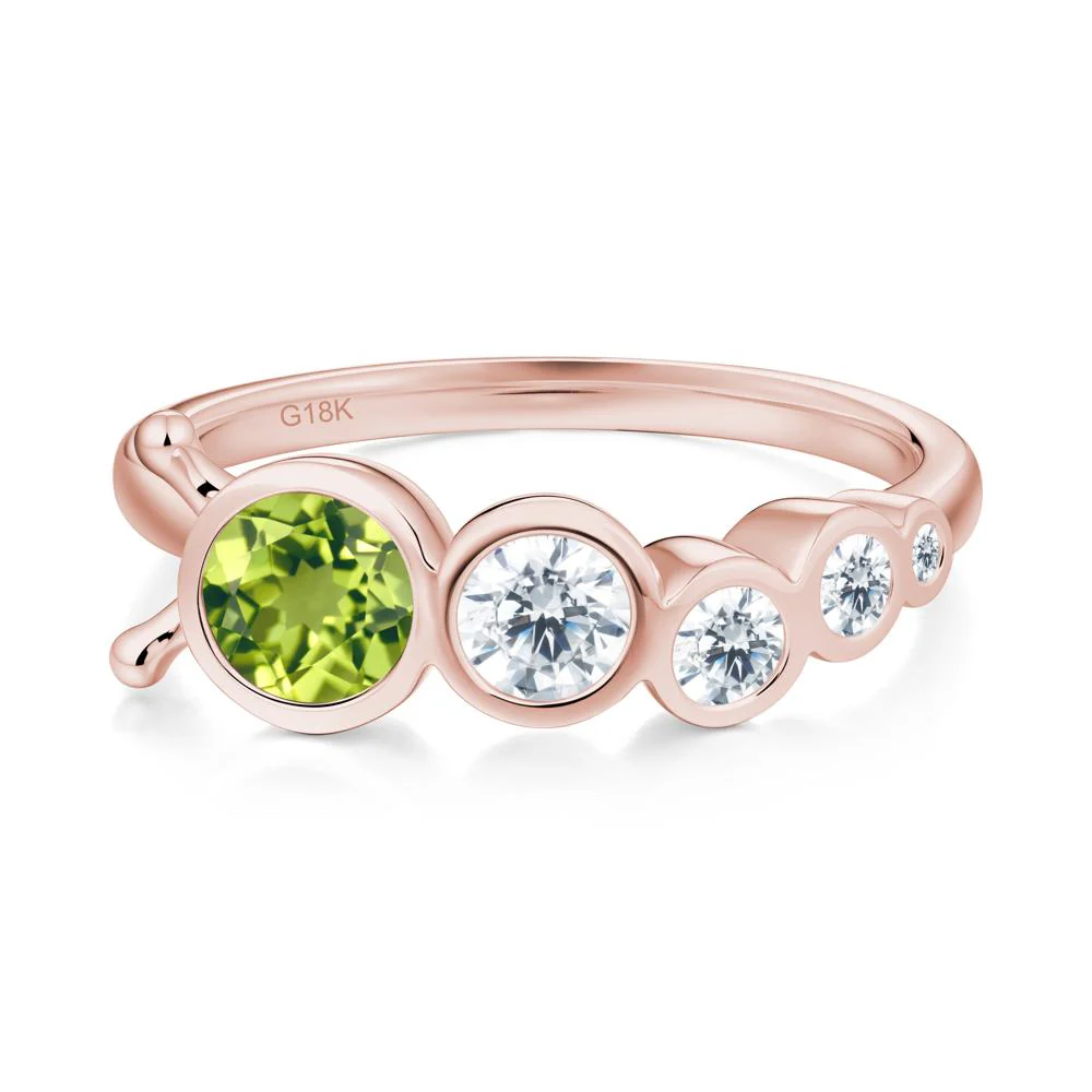 Round Peridot Bubble Ring - Image 3