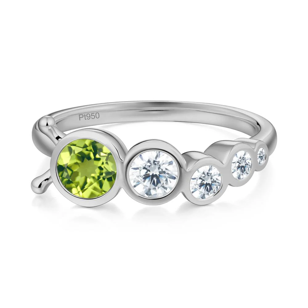 Round Peridot Bubble Ring - Image 4