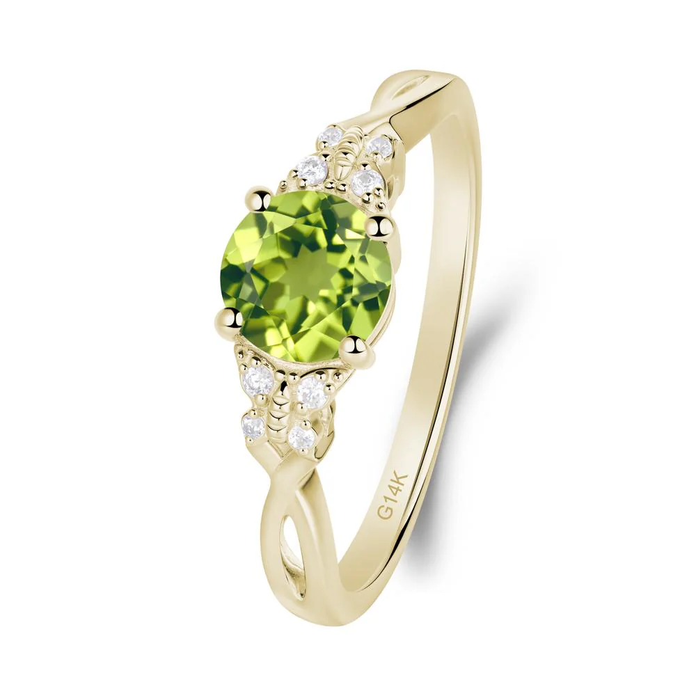 Round Peridot Butterfly Ring - Image 2