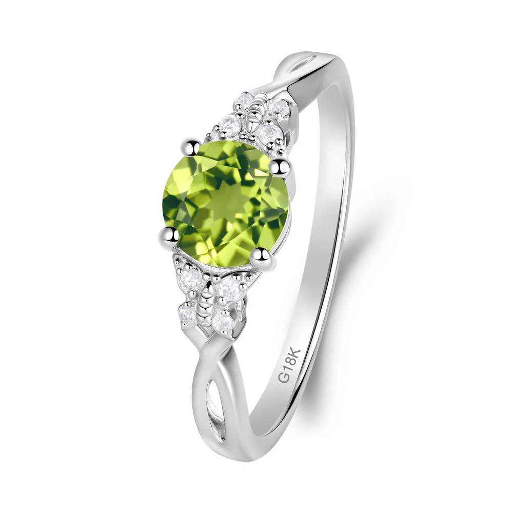 Round Peridot Butterfly Ring - Image 4