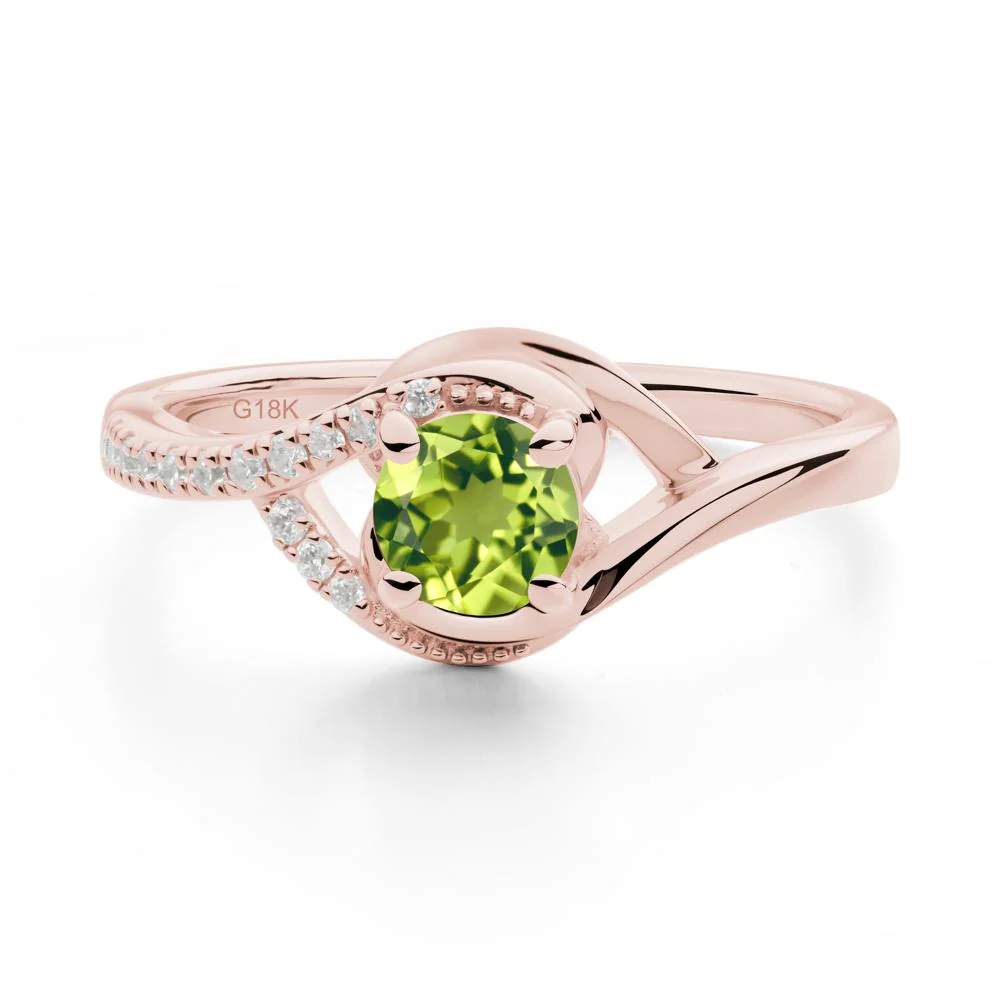 Round Peridot Bypass Statement Ring - Image 3